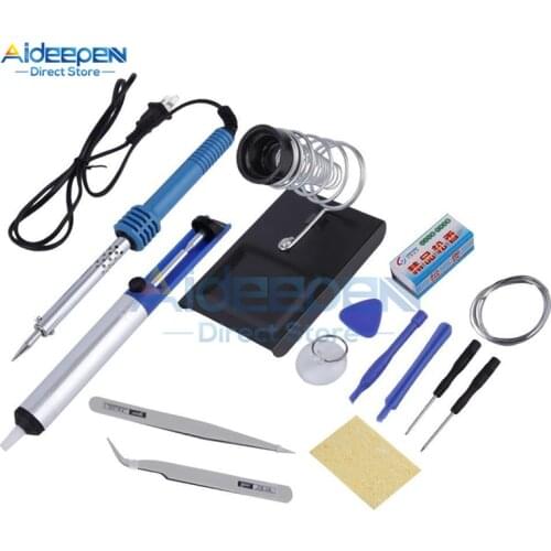14 in 1 60W 110V Adjustable Temperature Electric Soldering Iron Set Welding Solder Rework Station Heat Pencil Repair Tool Kit