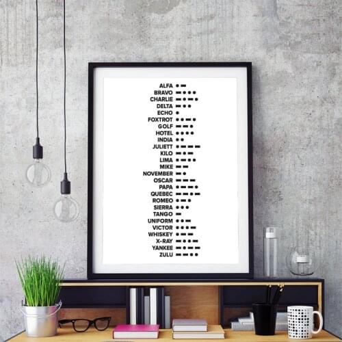 Phonetic Spelling Canvas Painting Morse Code Wall Art Alphabet Prints Poster Nato Icao Minimalist Wall Picture Home Room Decor