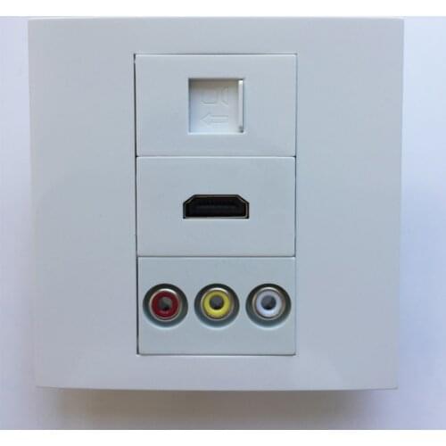 Good Price Wall Panel Socket Jack With AV+HDMI+ RJ45 White Color 86 Style Panel Connectors