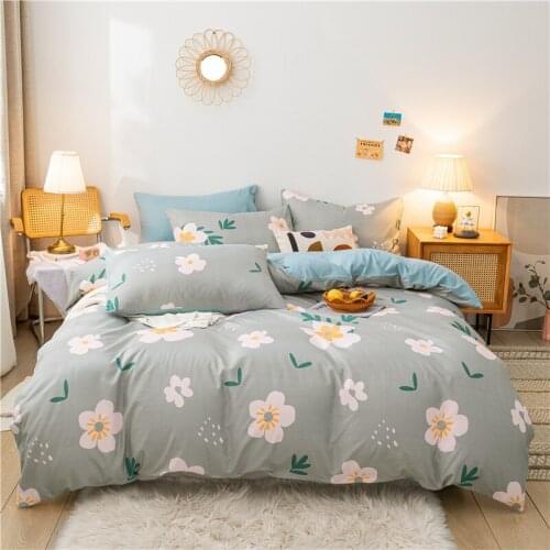 Pastoral Style Bedding Set Flower Bedclothes Duvet Cover Sets Single Double Queen King Size Home Flat Bed Sheet With Pillowcase