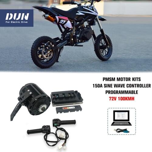 4KW PMSM Mid Drive Motor Kits with 180A Sine Wave Controller And Throttle Regen Function for Convert Electric Motorcycle