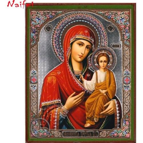 DIY Diamond painting Virgin Mary Akafistnaya Zografskaya Needlework Full Square Diamond embroidery Cross Stitch Diamond Wall Art