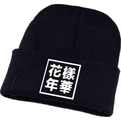 Kpop new Shield hats wool cap Bangtan young guys with paragraph Harajuku Korean wool cap caps hat Skullies couple coverage