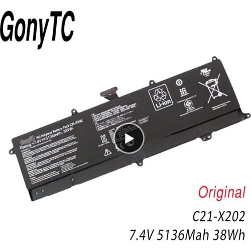 Original C21-X202 Laptop Battery For ASUS VivoBook S200 S200E X201 X201E X202 X202E S200E-CT209H S200E-CT182H S200E-CT1 5136mAh
