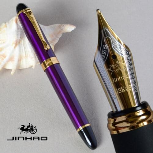 FOUNTAIN PEN 18KGP 0.7mm BROAD NIB JINHAO X450 PURPLE LUXURY BUSINESS OFFICE BLACK GOLDEN PINK 21 COLORS FOR COHICE JINHAO 450