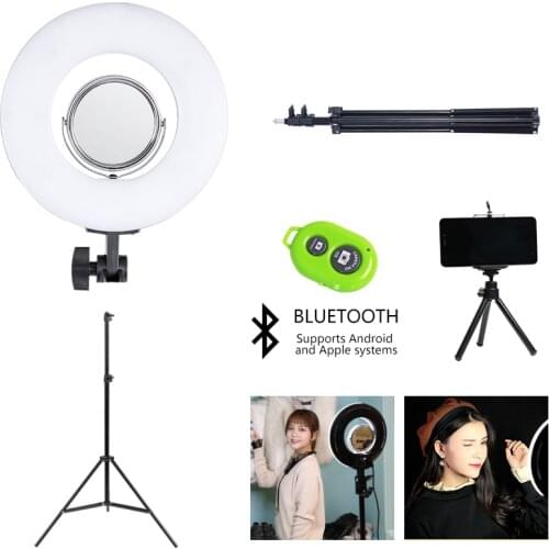 CY 8 Inch 24W5600K Dimmable Photo Studio selfie light Photography Makeup Ring Light Phone Video Live Light Lamp for light stand