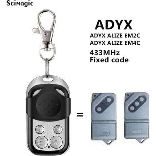 For ADYX ALIZE EM4C EM2C 433Mhz Remote Control Gate Opener Key Fob Fixed Code Garage Door Controls