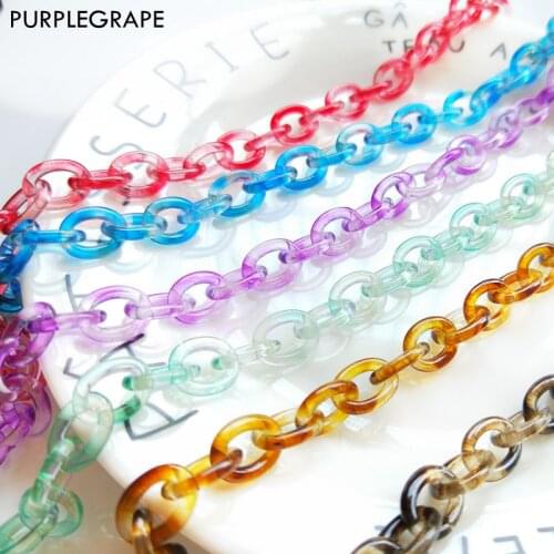 PURPLEGRAPE Fashion plastic resin color multi-regular chain DIY jewelry accessories material earrings bracelet pendant 50cm