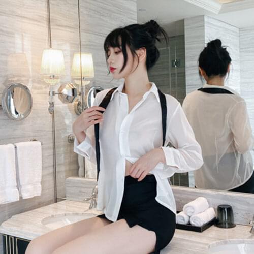 Sexy Lingerie Teacher Uniform Temptation Suit Secretary Office Sailor Perspective High Waist Slit Pure Professional Role Playing