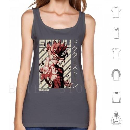 Senku Ishigami [ Dr Stone ] Tank Tops Vest Sleeveless Senku Senkuu Ishigami Dr Stone Kohaku Chrome Tsukasa Shishiou Ooki