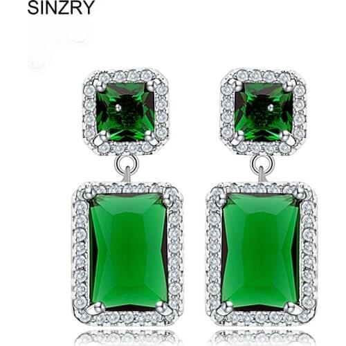 SINZRY new Luxury Jewelry AAA grade Cubic Zircon geometry shape classic Vintage drop earrings 4 color option