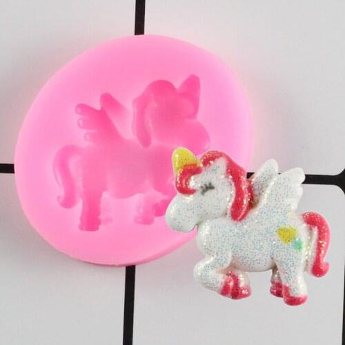 3D Unicorn Silicone Mold Baby Birthday Cake Border Fondant Cake Decorating Tools Polymer Candy Clay Chocolate Gumpaste Moulds