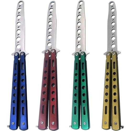 Foldable Butterfly Knife Portable Practice Blunt Balisong Pocket Trainer Survival Knife Training Tool For Outdoor Game Gifts