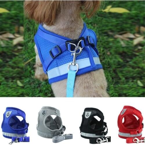Reflective Dog Pet Harness Collar Chihuahua Pug Small Medium Dogs Harnesses vest Dogs Supplies halsband hond Collar arnes perro