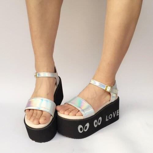 Princess sweet lolita shoes European Harajuku thick muffin sandals high shoe thin leg shoes dwarf love personalized an7530