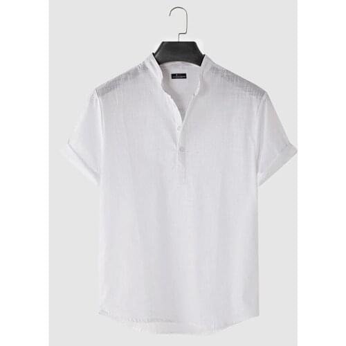 Vernon Crew Neck Short-Sleeve Comfort Fit Men 'S Linen Shirt