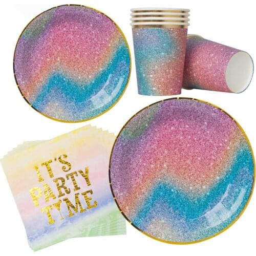 Outer Space Galaxy Party Decoration Disposable Tableware Set Starry Sky Party Paper Cup Plate Kid Birthday Party Gift nn30