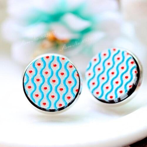 Unique 3D Dot Round Embossed 16mm Round Coloured Drawing pattern Laser Cut wood Cabochon DIY for Rings, Earring,Brooch,Necklace