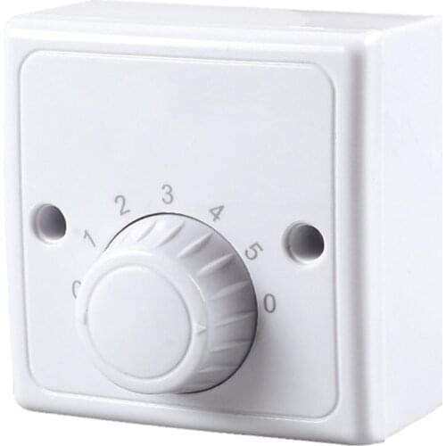 R9CD 220V Universal Adjustment Ceiling Fan Speed Control Switch Wall Button Dimmer Switch Five Gears Fan Speed Adjuster