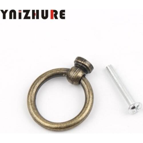 YNIZHURE 1PC 32mm Minimalist Vintage Kitchen Cabinet Cupboard Dresser Door Drawer Ring Pull Handles Dresser Drawer Knobs