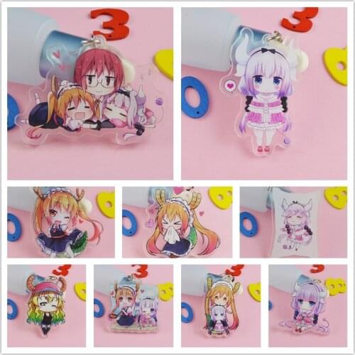 1pcs Anime Kobayashis Dragon Maid Kobayashi Kobayashi san Chi no Maid Dragon Kanna Kamui Cute Portachiavi Keychain Keyring