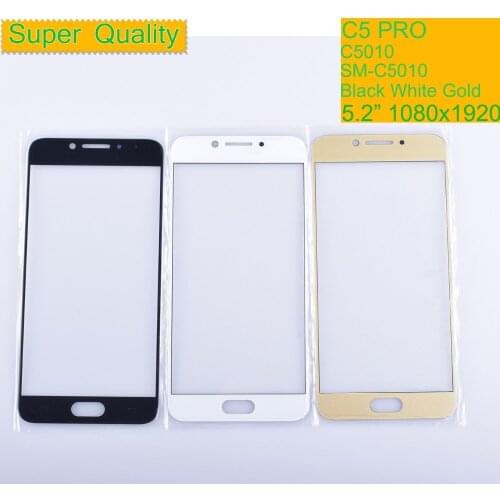 10Pcs/lot For Samsung Galaxy C5 Pro C5010 SM-C5010 Touch Screen Front Glass Panel TouchScreen C5 Outer Glass Lens NO LCD