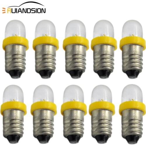10Pcs Machine Signal Light E10 DC 3V 6V 12V LED Bulb F5 Equipment Replacement Warning Indicator Lamp White Red Blue Green Yellow