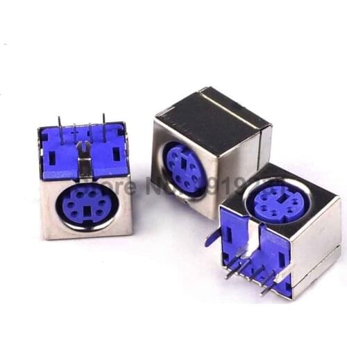 10PCS PS2 Socket Mouse Seat Keyboard Socket Purple