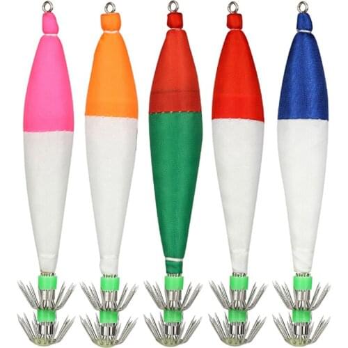 100pcs Hard Fishing Lure 105mm/6.5g 5Color Squid High Carbon Steel Hook Octopus Crank Artificial Jigs Cuttlefish Shrimp Bait