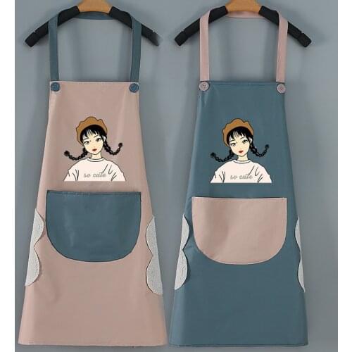 2PCS Cartoon girl apron multi color apron sling apron kitchen cleaning apron