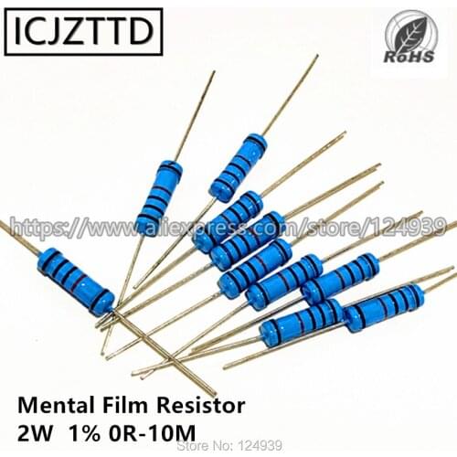 200pcs/bag 2W 1% 2W Mental Film Resistor 1% 30K 33K 36K 39K 43K 47K 51K 56K 62K 68K 75K 82K 91K 100K 120K 150K 180K 200K 220K