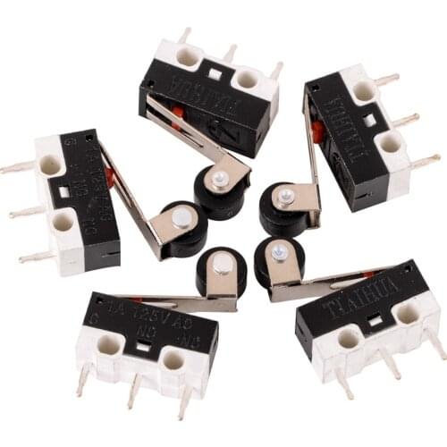 5pcs Mini Micro Limit Switch Roller Lever Arm Microswitch SPDT Sub Miniature 1A 125V AC