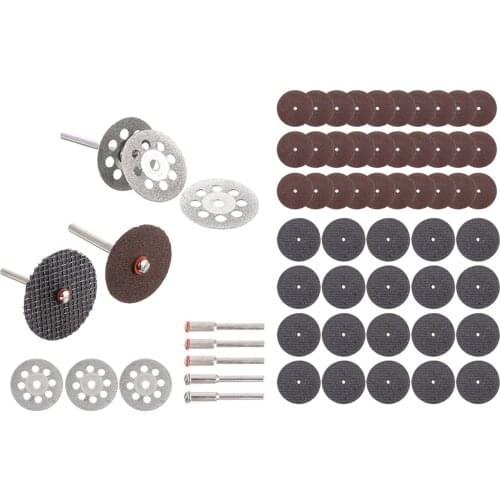 60Pcs Cutting Disc Tool For Cutting Ceramic Glass Wood Diamond Abrasive Tool Rotary Tool Circular Saw Blade Grinding Wheel Set