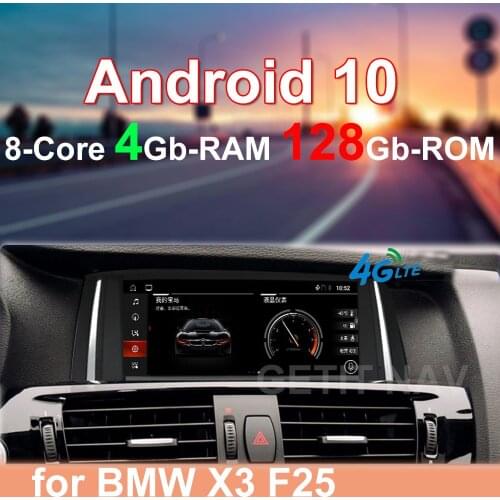 Android 10 Car Radio Stereo Player GPS Navigation for BMW X3 F25 2011-2016 X4 F26 2014-2016 CIC NBT