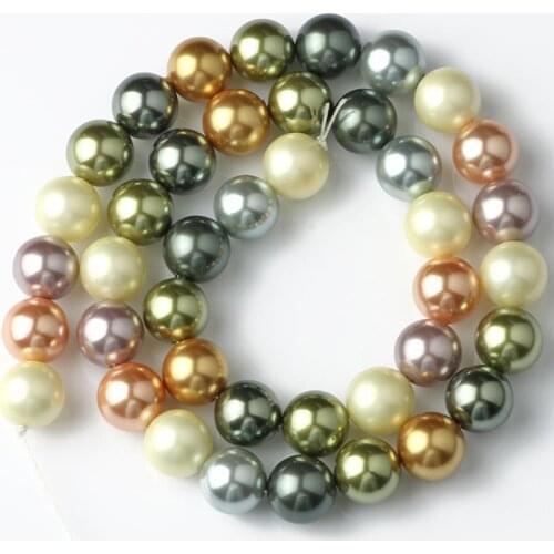 Green Orange Shell Pearl Beads Natural Round Loose Spacer Finding Beads For Jewelry Making Diy Necklace Bracelet 6/8/10/12mm