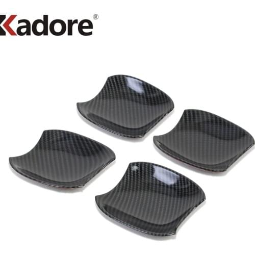 For Toyota RAV4 RAV 4 2019 2020 2021 Carbon Fiber Door Handle Bowl Cover Trim Cup Frame Covers Stickers Car Accessories 4pcs
