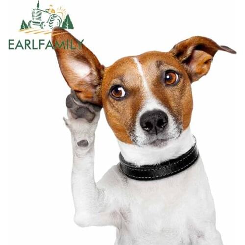 EARLFAMILY 13cm x 11.2cm For Dogs Vinyl Car Stickers Sunscreen Decal Bumper Scratch-proof Sticker Creative For JDM SUV RV