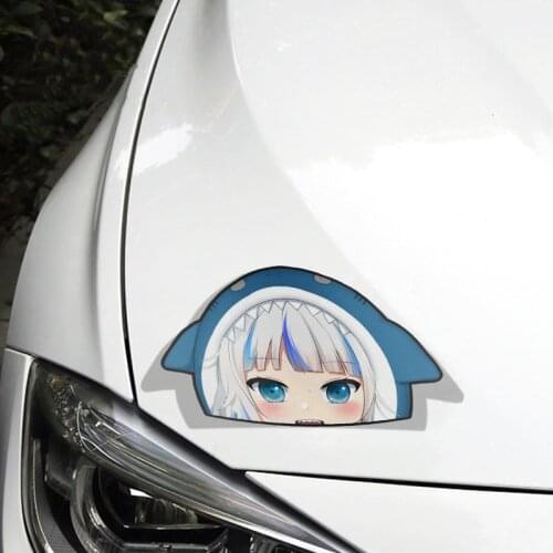 Fuzhen Boutique Decals Exterior Accessories Cartoon Car Sticker for Gawr Gura Hololive Peeker Peek Anime Vinyl Decal Stickers