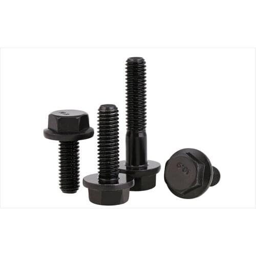 GB5789 10.9 grade carbon steel screw Flange hexagon screws with flange bolt M6 M8 M10 M12 M14 M16 screw with teeth loose