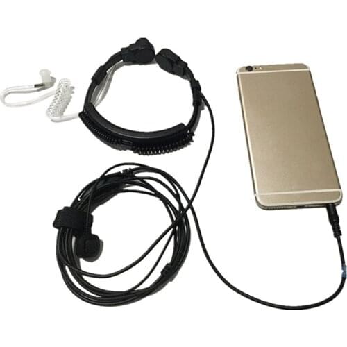 HFES New Flexible Throat Mic jack 3.5mm Microphone Covert Acoustic Tube Earpiece Headset for Iphone android moblie phone