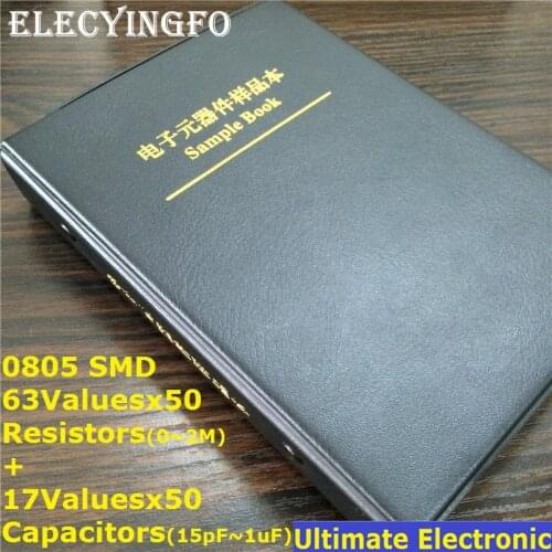 0805 smd capacitor kit 850pcs + 0805 smd resistor kit 3150pcs practical sample book 17 values + 63 values = 80values