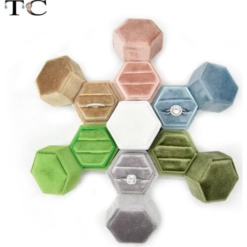 Ring Box Jewelry Container Double Rings Box Jewelry Packaging Box High Quality Earrings Holder Velvet Couple Ring Box