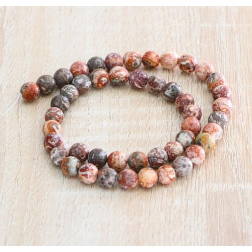 Top Quality Natural Leopard Print Stone Red Pattern Round Beads Accessories Gem Making Handmade 6 8 10mm Bracelets Jewelry Gift