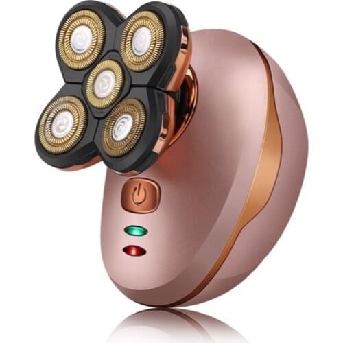 5 In 1 4D Mens Rechargeable Bald Head Electric Shaver 5 Floating Heads Beard Nose Ear Hair Trimmer Razor Clipper Facial Brush