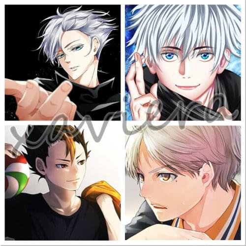 5D Diy Diamond Painting Haikyuu Volleyball Boys Anime Full Drill Embroidery Kit Kids Room Artwork Mosaico Picture Cross Stitch