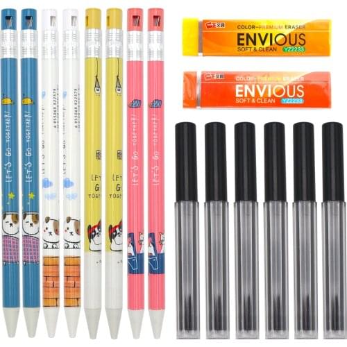 Mechanical Pencil Set 2.0mm 2B Refills High Quality Automatic Pencils Drawing Sketch Office Stationery Supplies