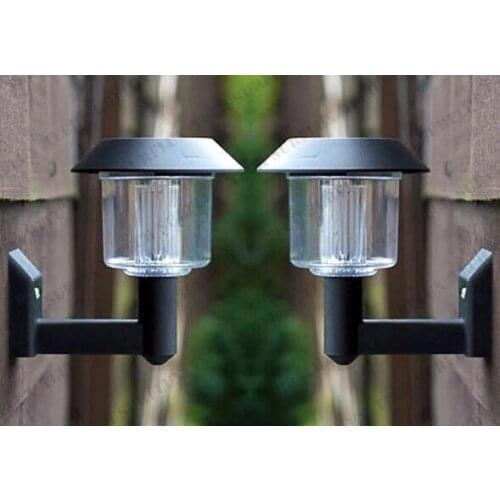 30pcs New Energy Solar Power Wall Light Fence panel LED Lamp Outdoor Lighting Pathway Garden Light Black Color