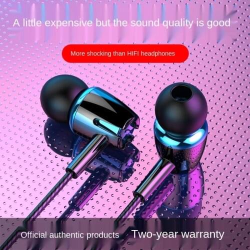 Earphone 3.5MM In-Ear Headphones Heavy Bass Color Fashion Applicable Computer Phone Huawei Xiaomi VIVO Samsung Transparent