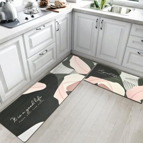 Non Skid Kitchen Carpet Geometric Simplicity Rectangle Carpet Mat Decoration PVC Leather Rug Waterproof Oil Proof Easy To Clean