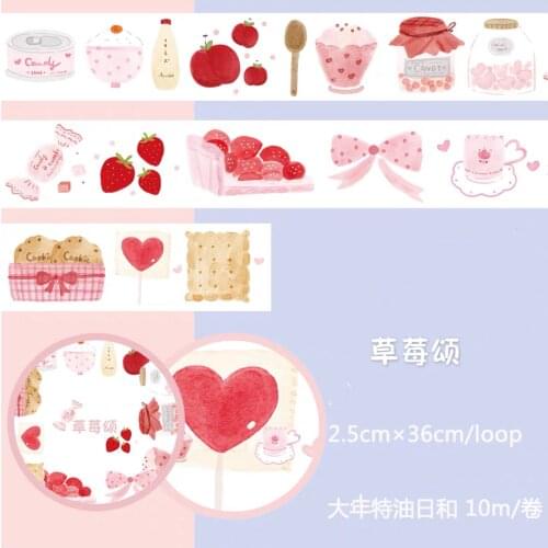 Song of Strawberry Washi Tapes Bullet Journal Masking Tape Adhesive Tape DIY Scrapbooking Washi Stickers